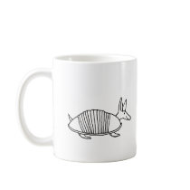 Armadillo art fun cute unique ink line drawing mugs