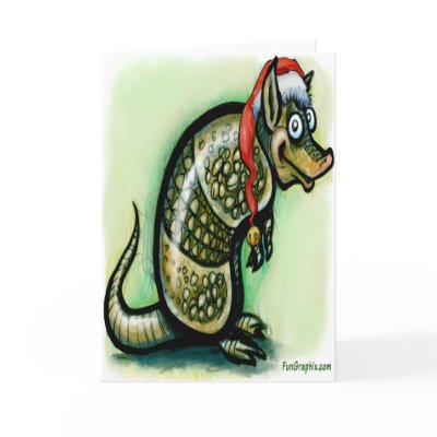 Armadillo Christmas Cards by FunGraphix