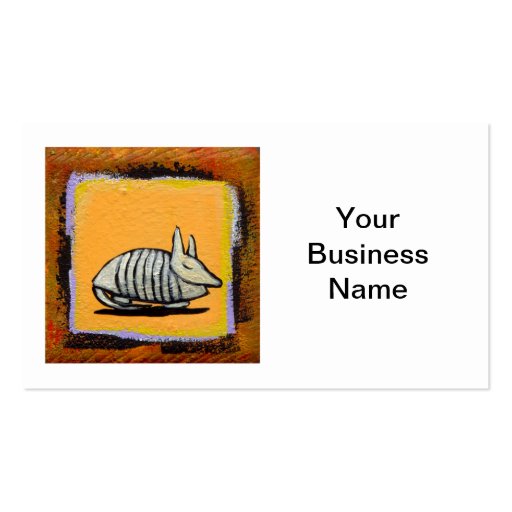Armadillo cute fun modern art colourful painting business cards