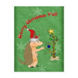 Armadillo Merry Christmas Postcard