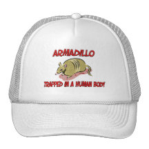 Armadillo trapped in a human body mesh hats