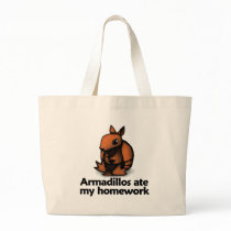Armadillos ate my homework canvas bags