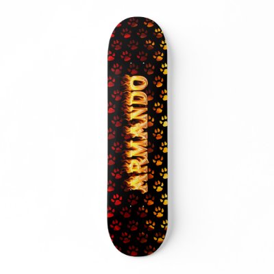 Armando skateboard fire and flames design by skatersollie