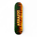 Armando skateboard fire and flames design