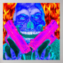 Armed Skeleton in Hell Poster posters