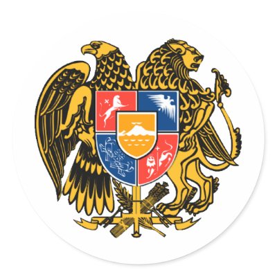 Armenian Coat of Arms Round Sticker by kamranistan