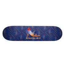 Armenian Girl Silhouette Flag Skateboard