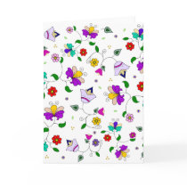 Armenian-inspired Colourful Swirling Flower Patter Greeting Card