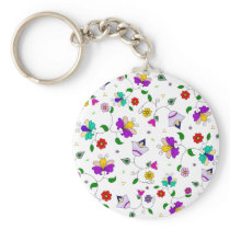 Armenian-inspired Colourful Swirling Flower Patter Key Chain