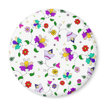 Armenian-inspired Colourful Swirling Flower Patter Fridge Magnets