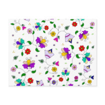 Armenian-inspired Colourful Swirling Flower Patter Post Card