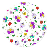 Armenian-inspired Colourful Swirling Flower Patter Stickers