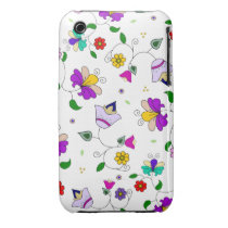 Armenian-inspired Swirling Floral Pattern - White Blackberry Curve Cases