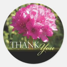 Armeria Maritima Floral Thank You Envelope Seals Round Sticker