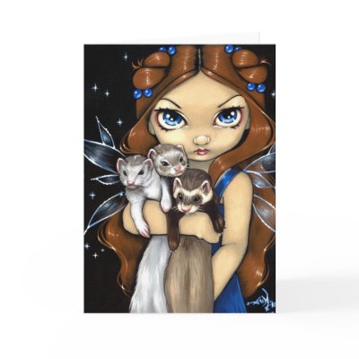 "Armful of Ferrets" Greeting Card by strangeling