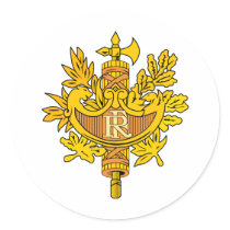 Armoiries République Coat of Arms Round Sticker