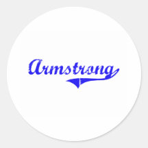 Armstrong Surname Classic Style Round Sticker