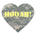 Army ACU HOOAH! HEART Sticker