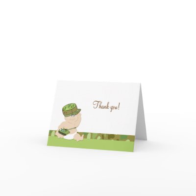 Army Baby Military Folded Thank you notes Greeting Cards by allpetscherished