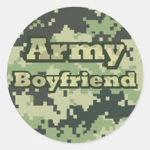 Army Boyfriend Round Stickers