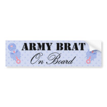 Army Brat On Board Blue Rattle Bumper Sticker
