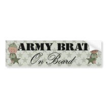 Army Brat On Board Boy (Dark Skin) Bumper Stickers
