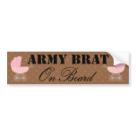 Army Brat On Board Pink Buggy Bumper Sticker