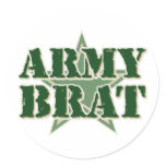 Army Brat Round Stickers