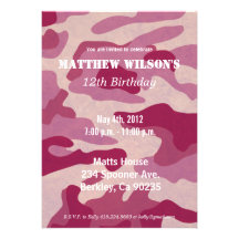 Army Camoflauge Personalized Invites