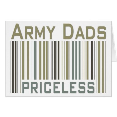 Army Dads Priceless Bar Code Cards by TeeShirtsTShirts