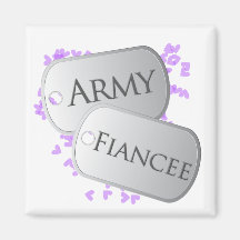 Army Fiancee Dog Tags Refrigerator Magnet
