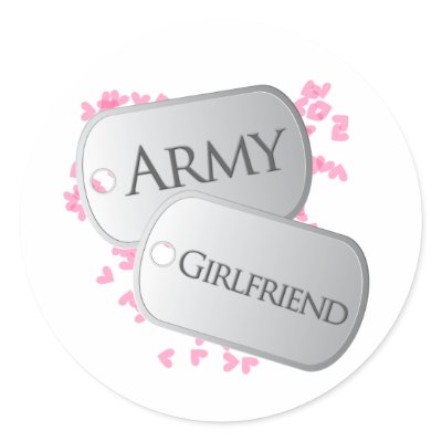 Army Girlfriend Dog Tags Round Sticker by militaryloveshop