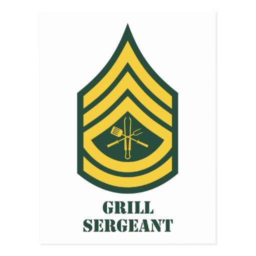 Army Grill Sergeant Postcard