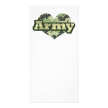Army Heart Custom Photo Card