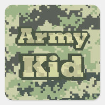 Army Kid Square Stickers