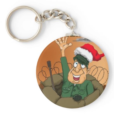 Army Man Waving with Santa Hat by davidpauls