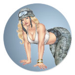 Army, Military Girl in Camo Pinup by Al Rio