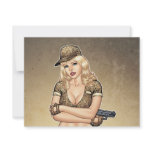 Army, Military Pin-up Good Girl by Al Rio Art Custom Invites