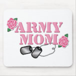 Army Mom Pink Roses N Dog Tags Mouse Pads