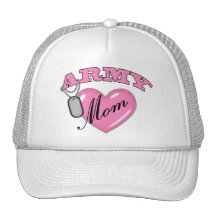 Army Mum Heart N Dog Tag Mesh Hats