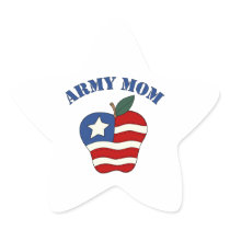 Army Mum Patriotic Apple Stickers