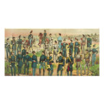 Army Navy and N.Y. State National Guard Uniforms Photo Cards