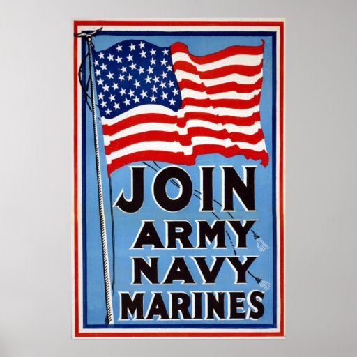 Army Navy Marines~Vintage World War Posters