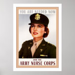 Army Nurse Corps ~ Vintage WW2 Poster