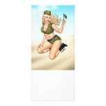 Army or Military Pinup Girl with American Flag