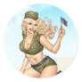Army or Military Pinup Girl with American Flag