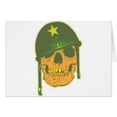 Army Skull Greeting Cards by brev87