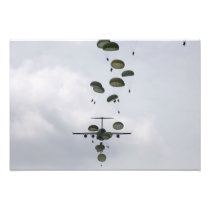 Army Soldiers jump out of a C-17 Globemaster II Photo Art