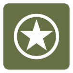 Army Star Square Stickers