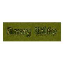 Army wife camouflage bookmark business card templates